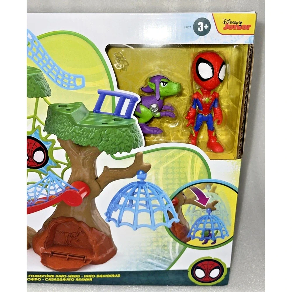 Spidey & His Amazing Friends Dino-Webs Treehouse Playset- Spidey & Goblin Raptor - Picture 10 of 11